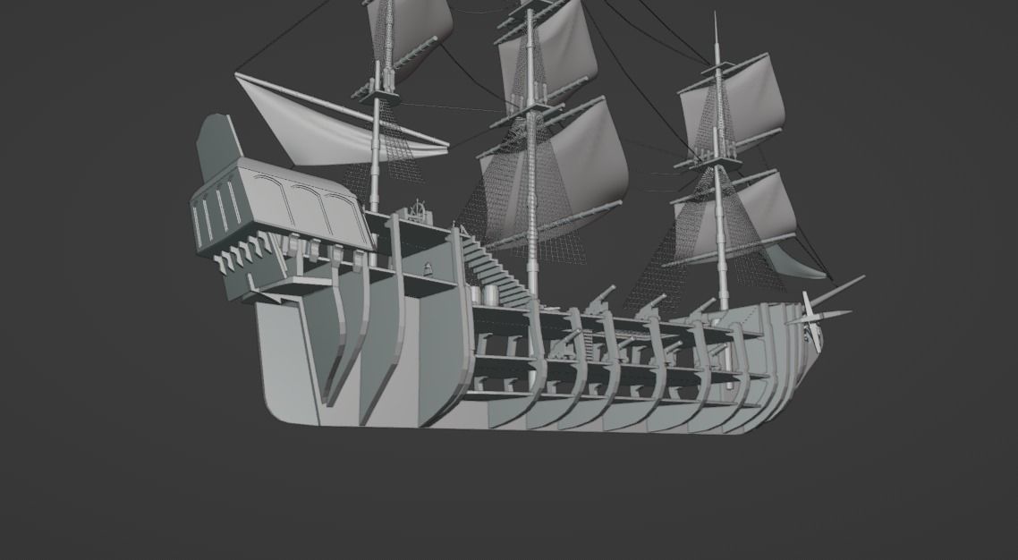 Fully 3D Printable Pirate Ship 3D print model_8