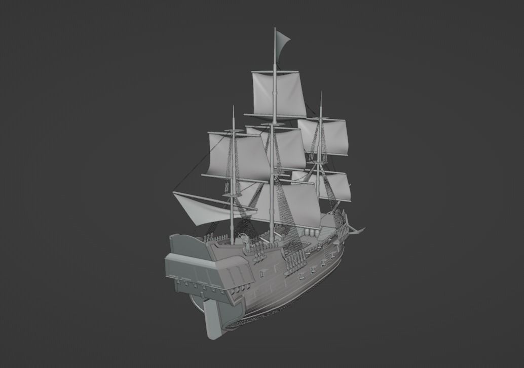 Fully 3D Printable Pirate Ship 3D print model_2