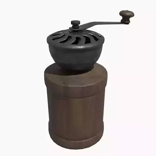 Antique Coffee Bean Grinder Mill Low-poly 3D model