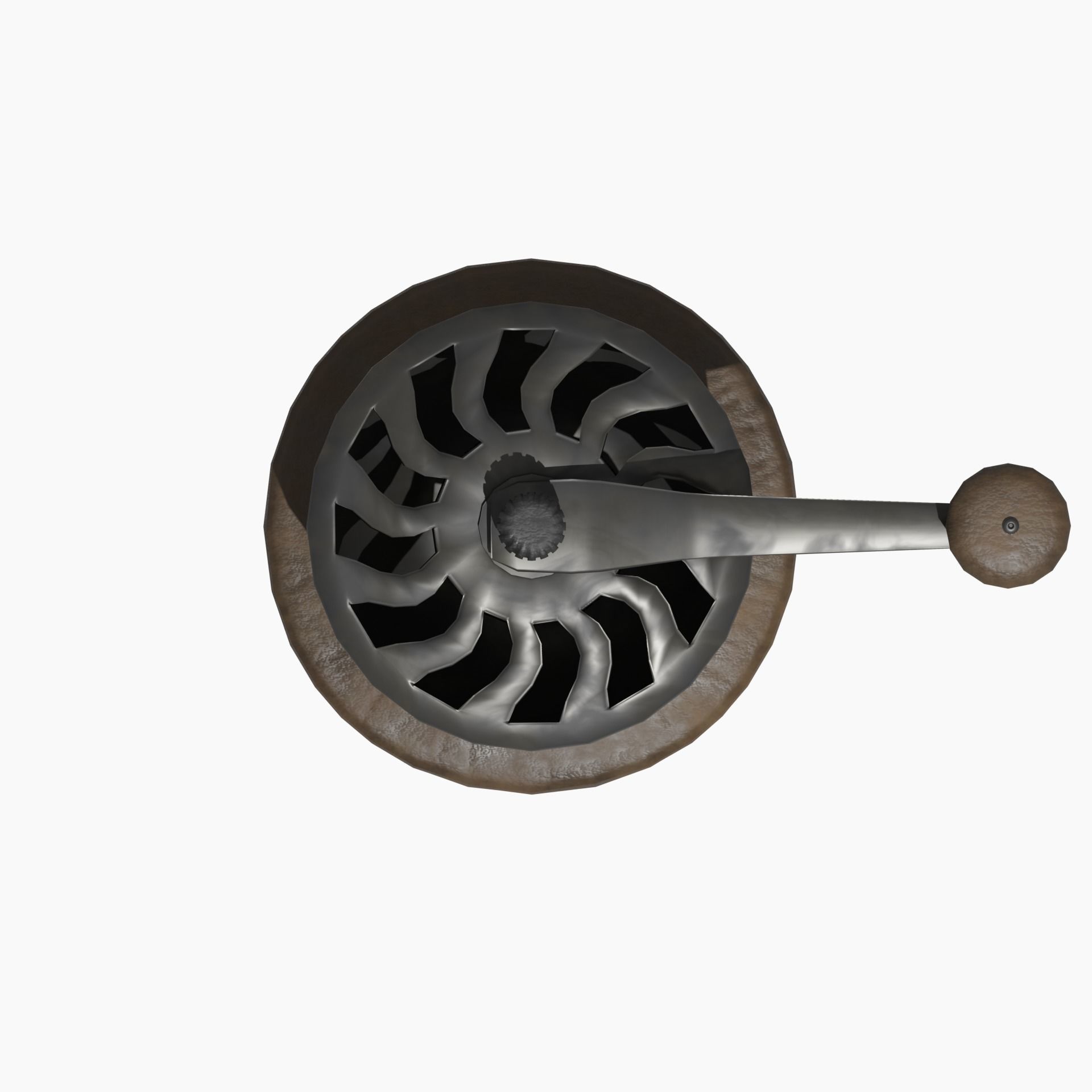 Antique Coffee Bean Grinder Mill Low-poly 3D model_6