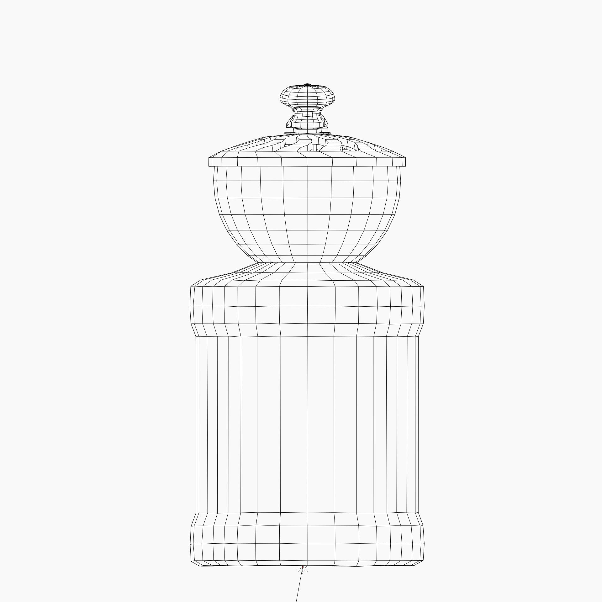 Antique Coffee Bean Grinder Mill Low-poly 3D model_5