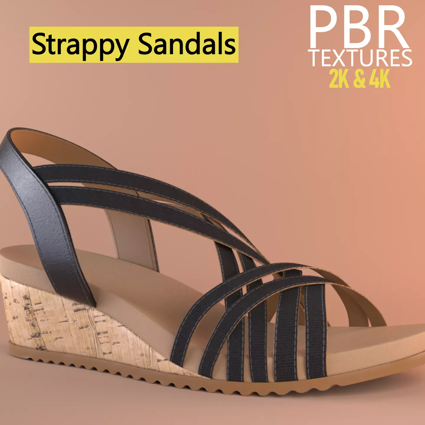 Footwear Strappy Sandals 3D model