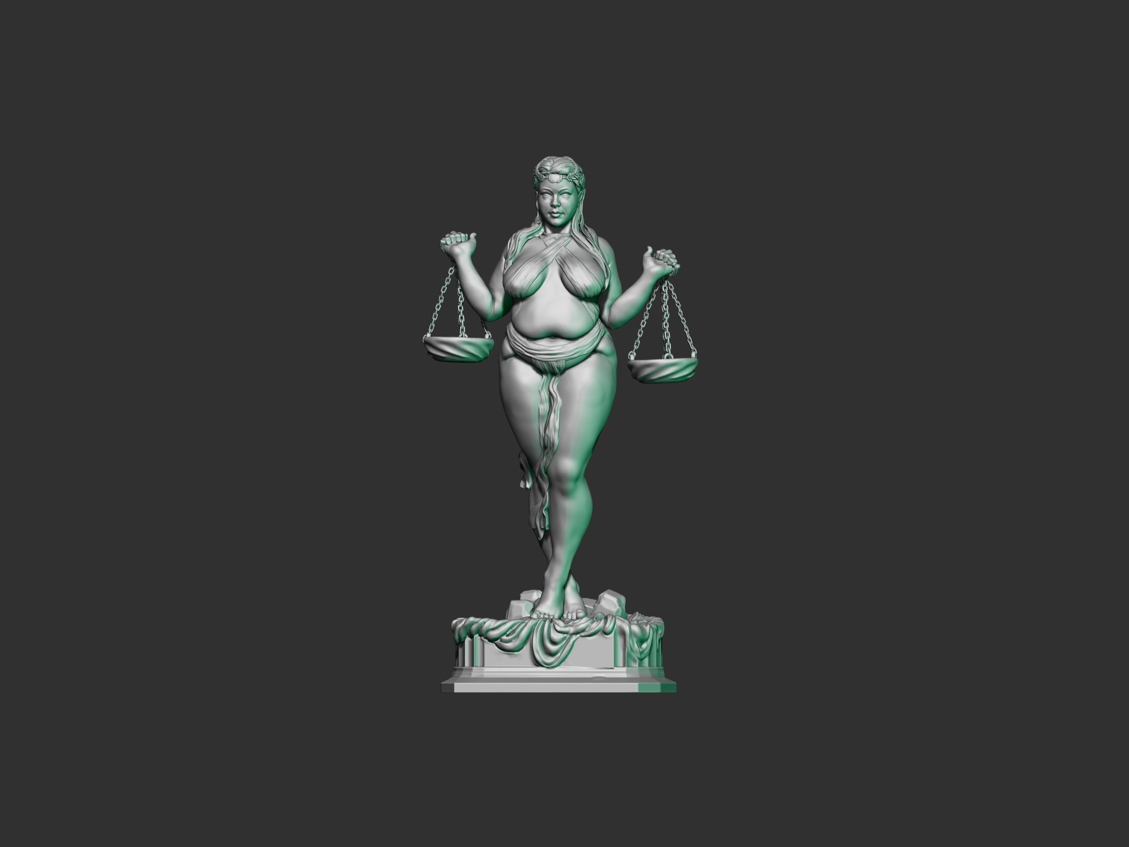Libra goddess sculpture 3D print model_1