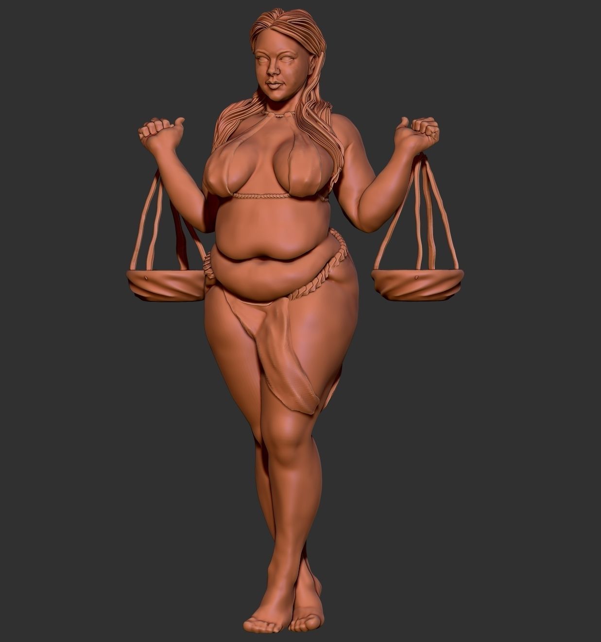 Libra goddess sculpture 3D print model_4