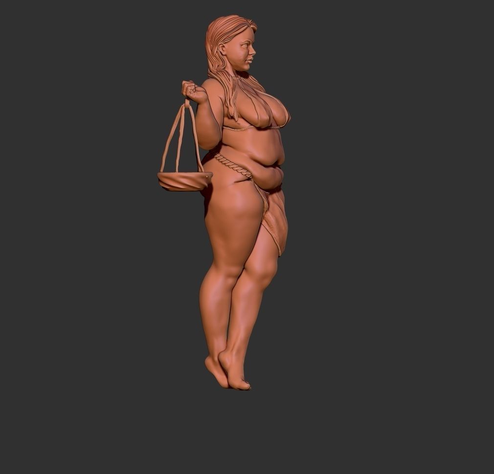 Libra goddess sculpture 3D print model_3