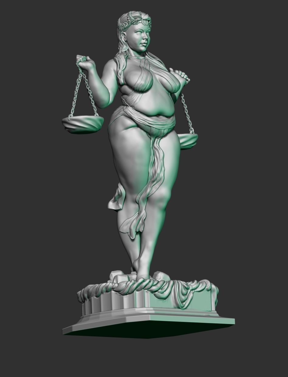 Libra goddess sculpture 3D print model_2