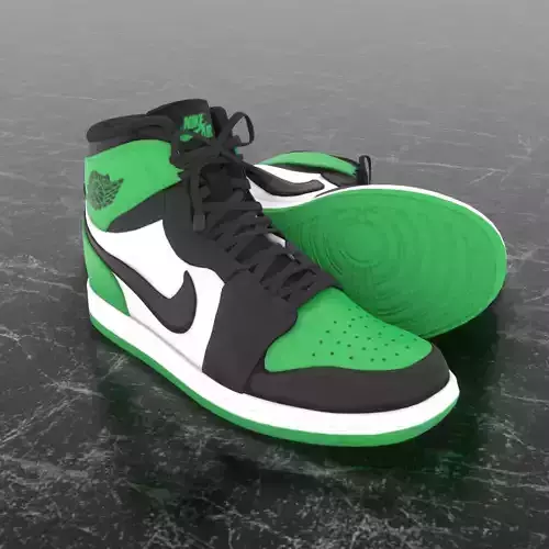 NIKE 3D SHOES - AIR JORDAN GREEN Low-poly 3D model