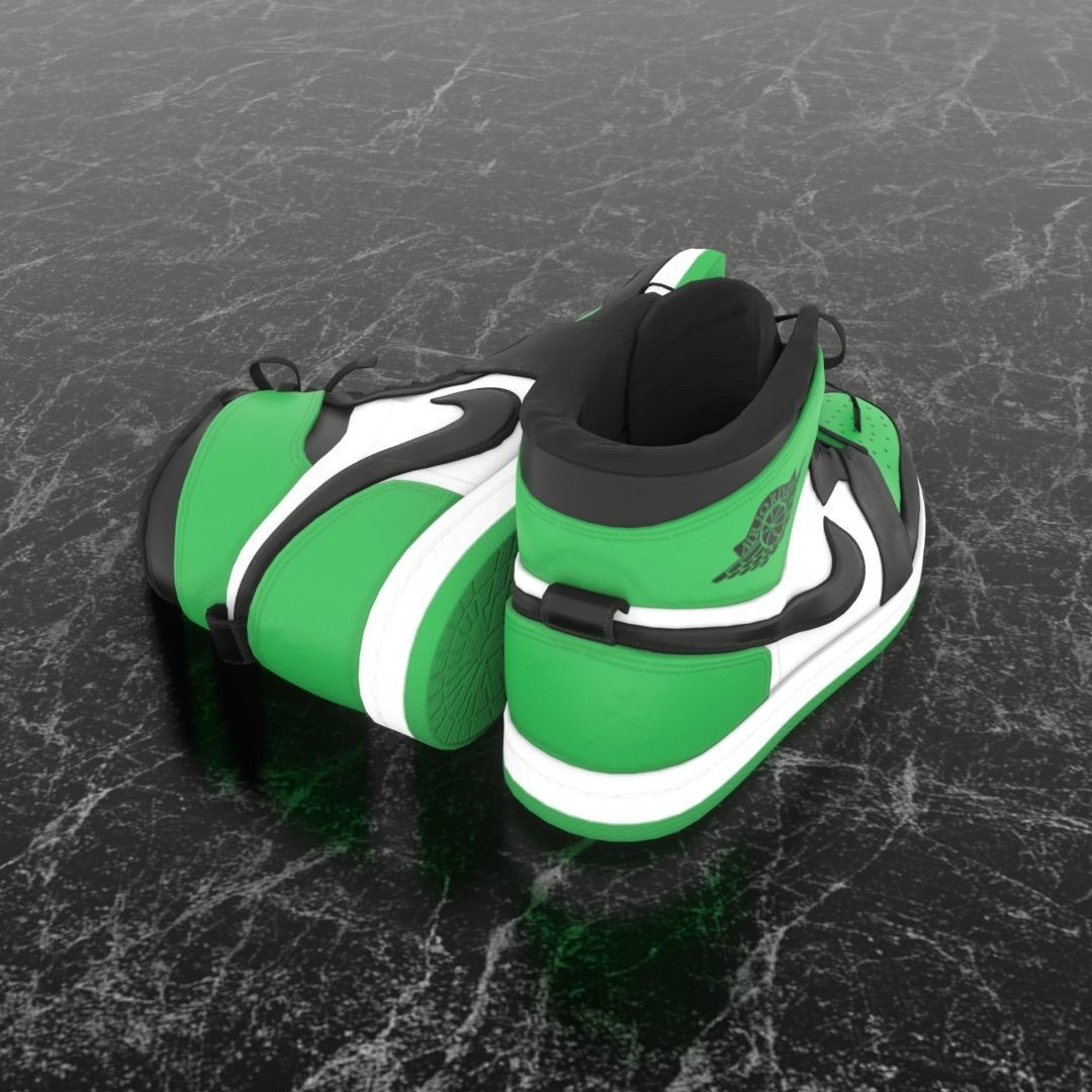 NIKE 3D SHOES - AIR JORDAN GREEN Low-poly 3D model_5