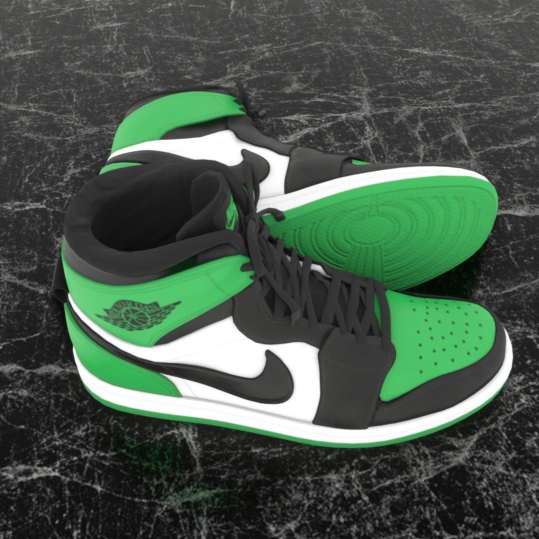 NIKE 3D SHOES - AIR JORDAN GREEN Low-poly 3D model_4