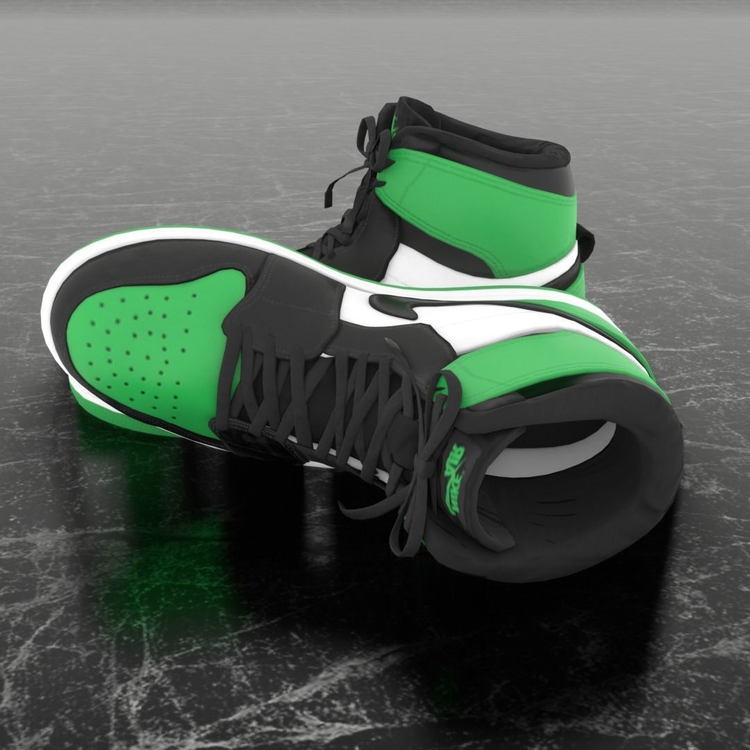 NIKE 3D SHOES - AIR JORDAN GREEN Low-poly 3D model_7