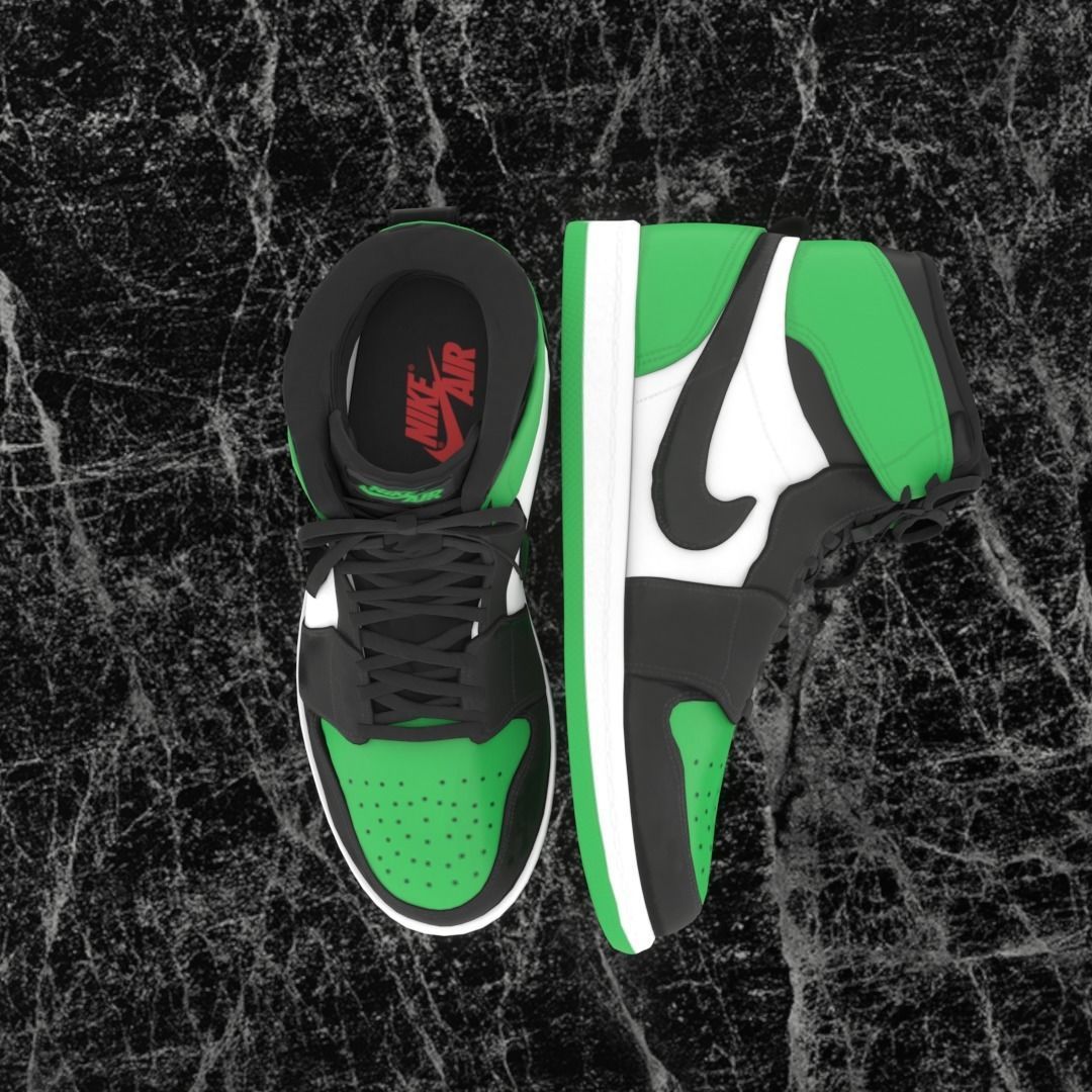NIKE 3D SHOES - AIR JORDAN GREEN Low-poly 3D model_3
