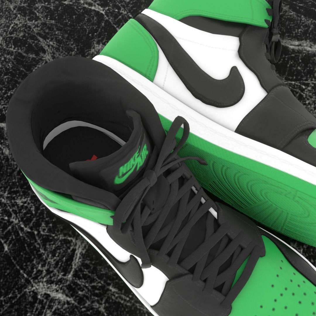 NIKE 3D SHOES - AIR JORDAN GREEN Low-poly 3D model_8