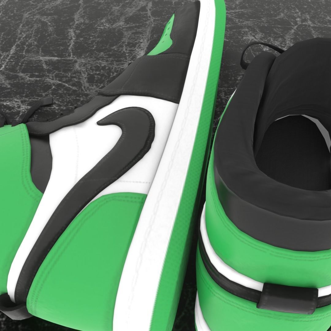 NIKE 3D SHOES - AIR JORDAN GREEN Low-poly 3D model_9