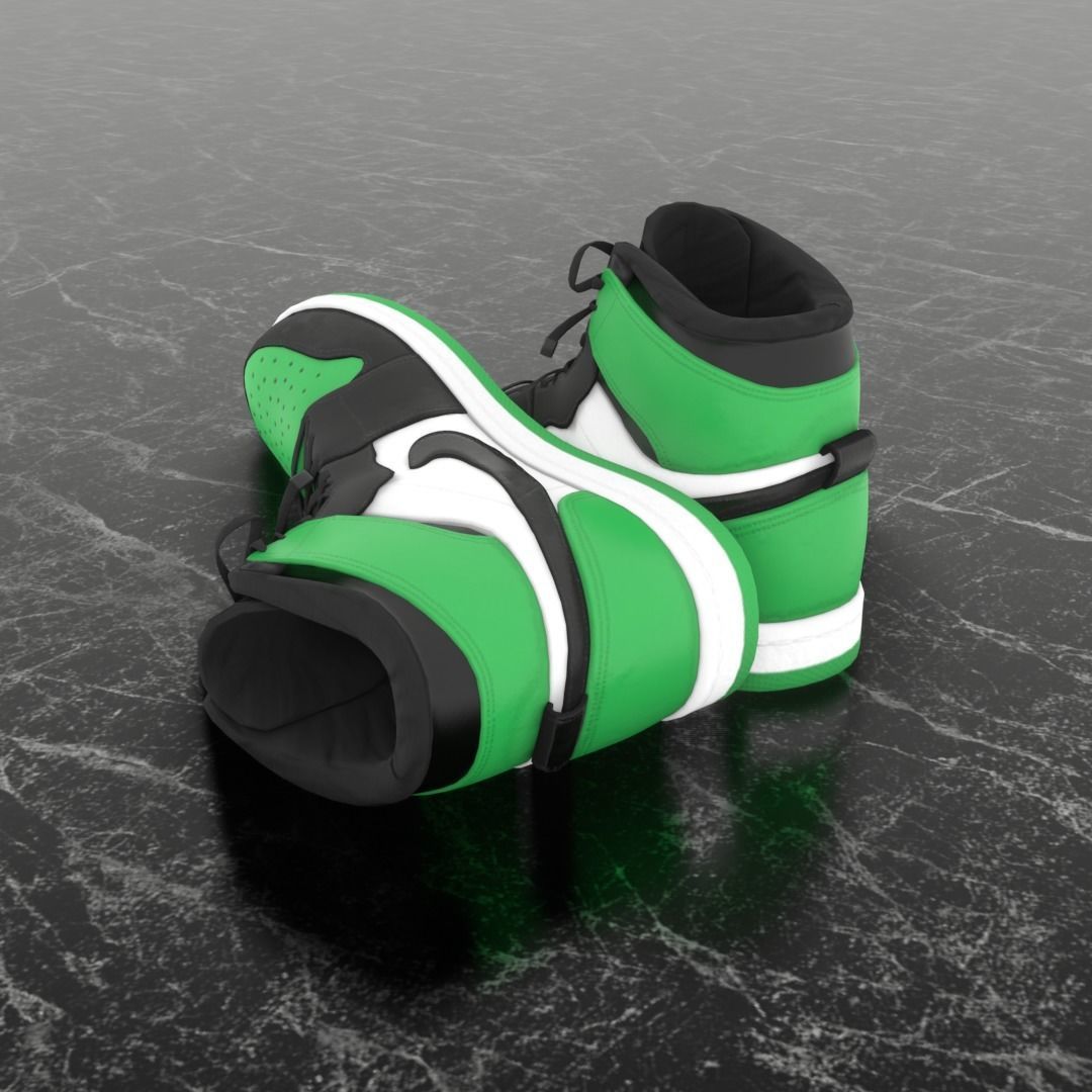 NIKE 3D SHOES - AIR JORDAN GREEN Low-poly 3D model_6