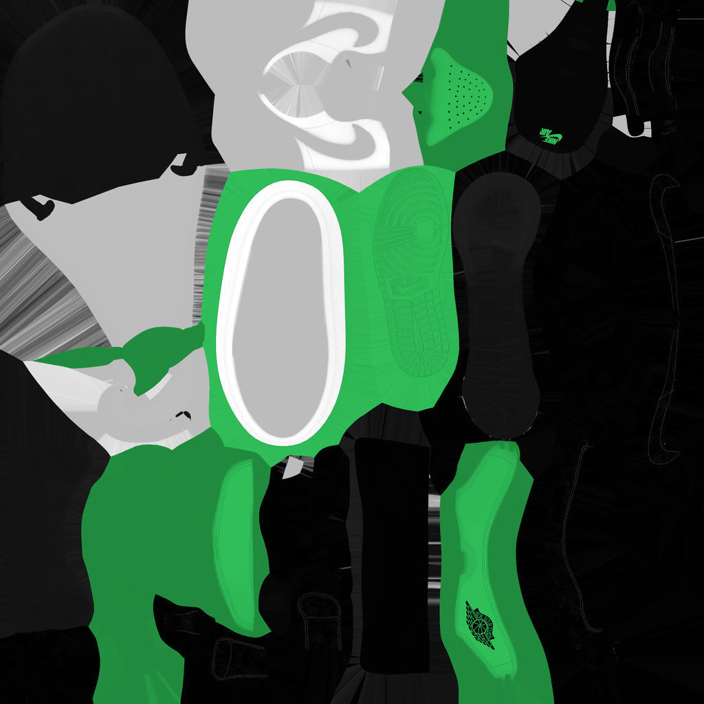 NIKE 3D SHOES - AIR JORDAN GREEN Low-poly 3D model_26