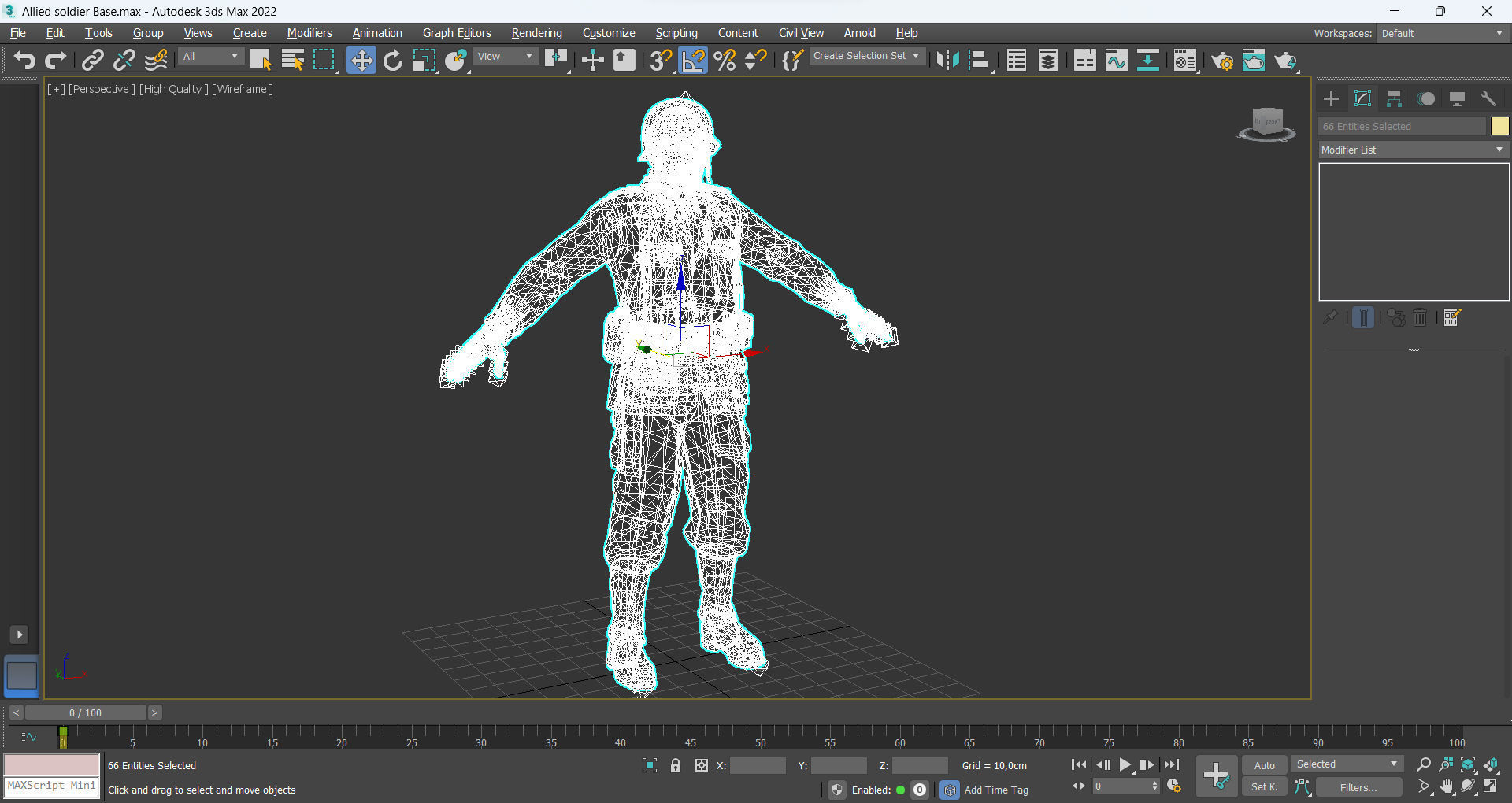 Allied soldier Low-poly 3D model_13