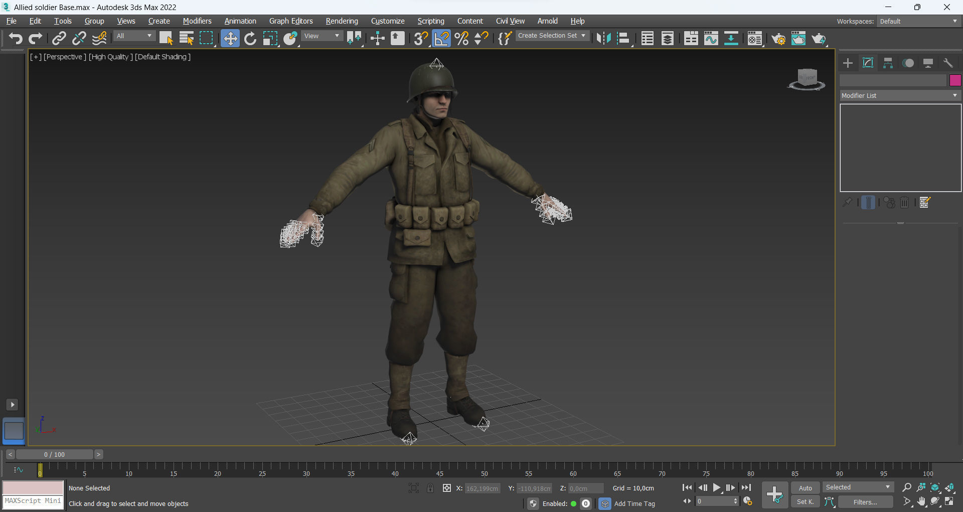 Allied soldier Low-poly 3D model_12