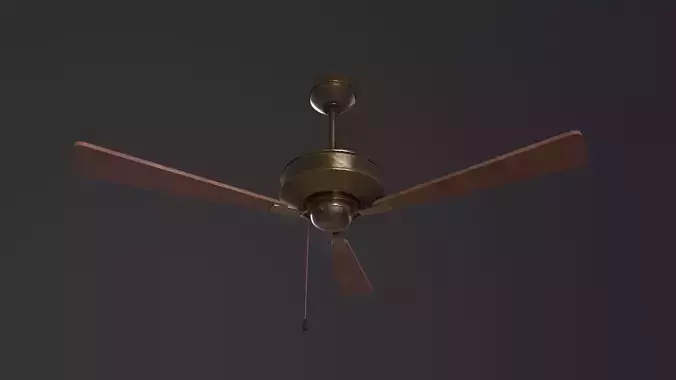 Retro Ceilling Fan 3D Model