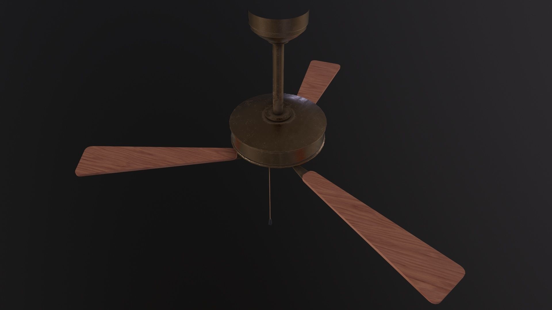Retro Ceilling Fan 3D Model Low-poly 3D model_5