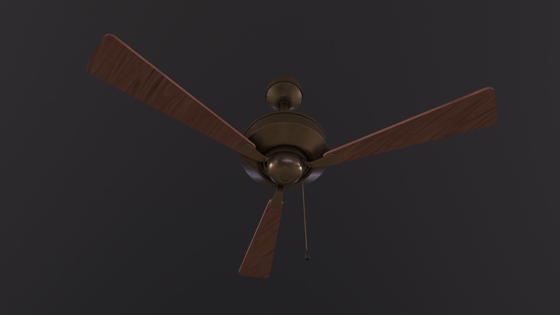 Retro Ceilling Fan 3D Model Low-poly 3D model_2