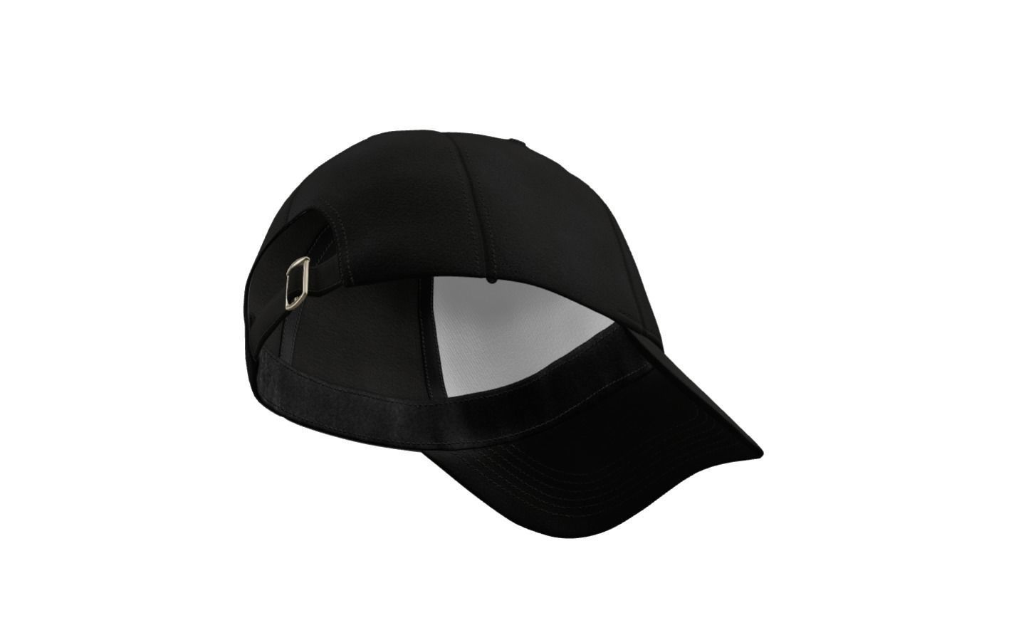 Black Cap Low-poly 3D model_9