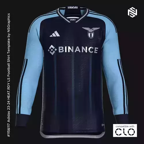 Adidas 23-24 HEATRDY LS Football Shirt Template for CLO 3D 3D model