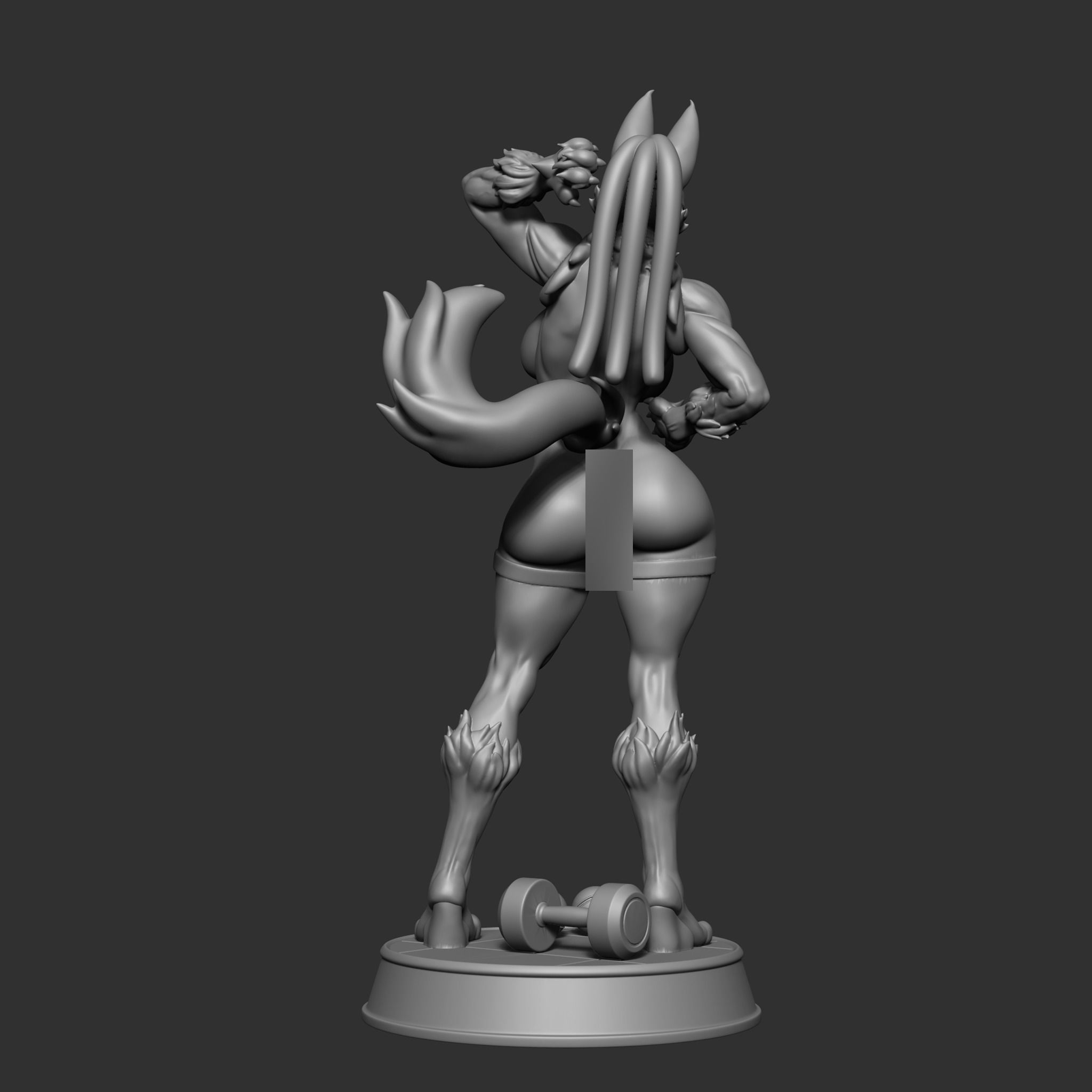 Lucario Thicc Muscle Mommy - 4 Furry variation  3D print model_15