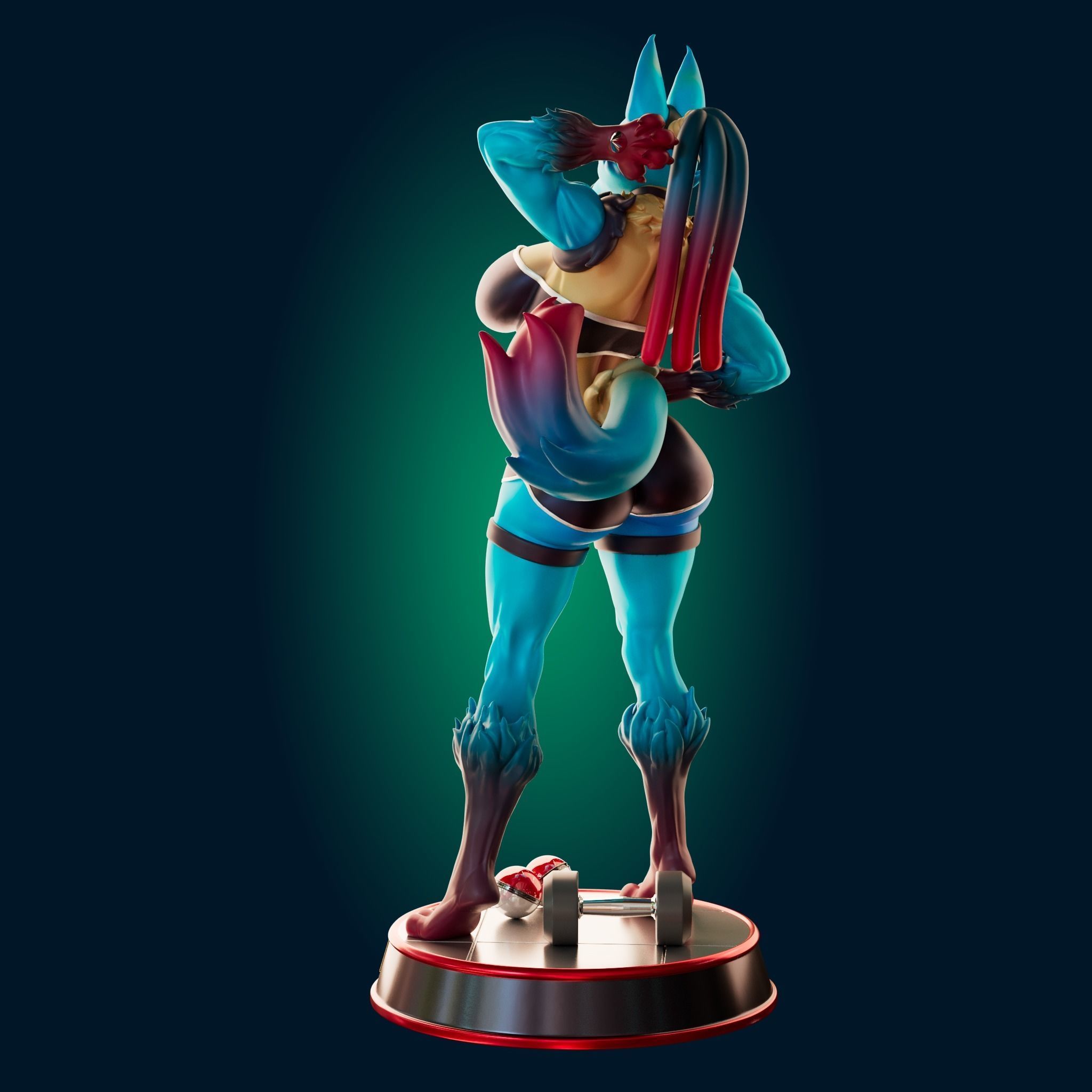 Lucario Thicc Muscle Mommy - 4 Furry variation  3D print model_6