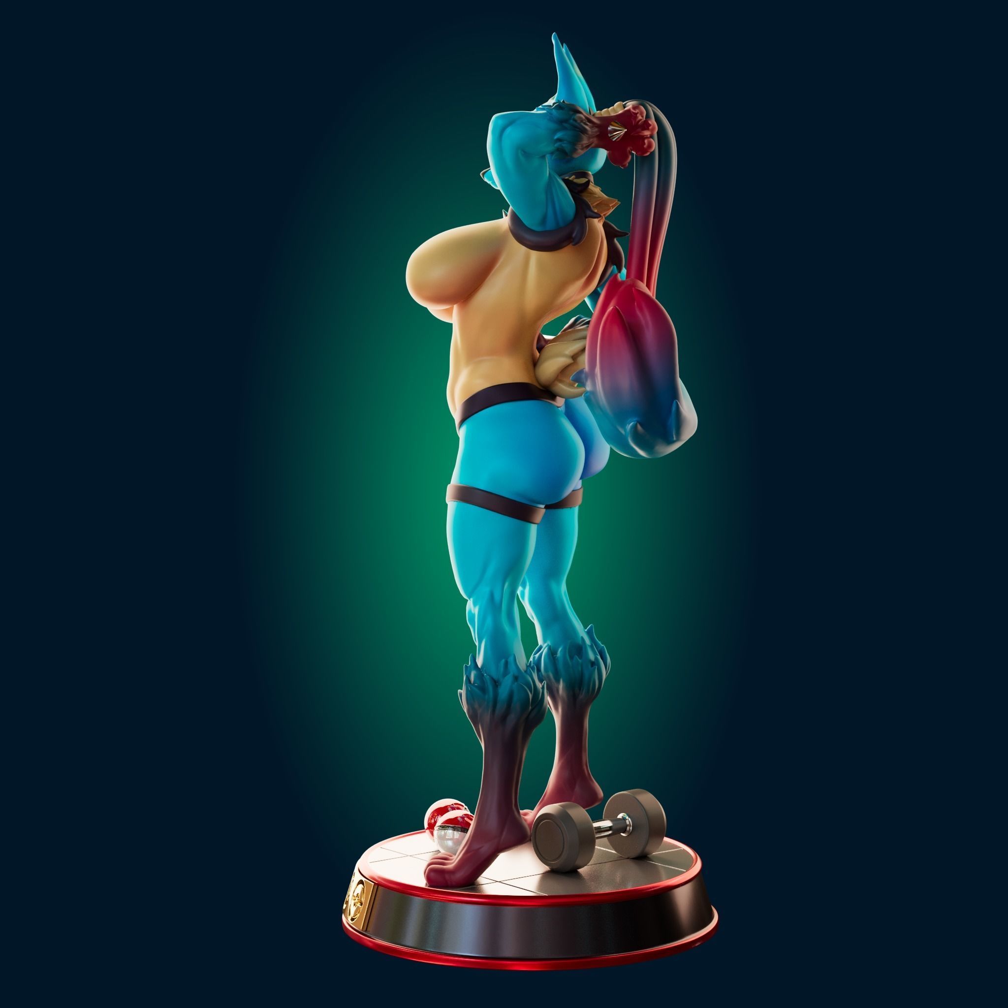 Lucario Thicc Muscle Mommy - 4 Furry variation  3D print model_11