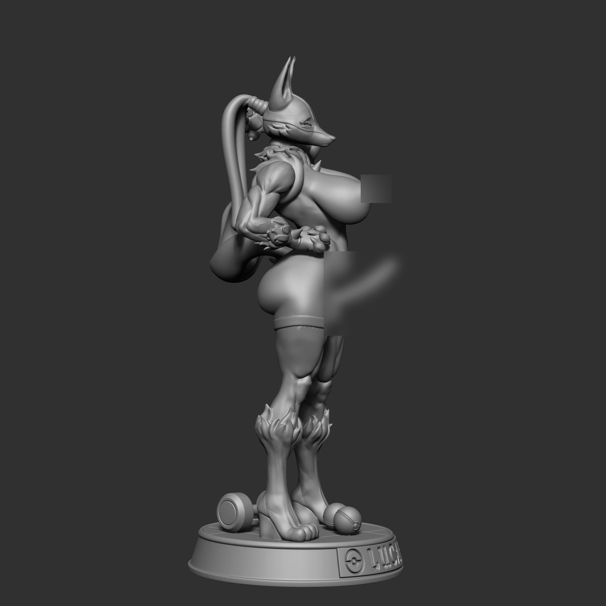 Lucario Thicc Muscle Mommy - 4 Furry variation  3D print model_16