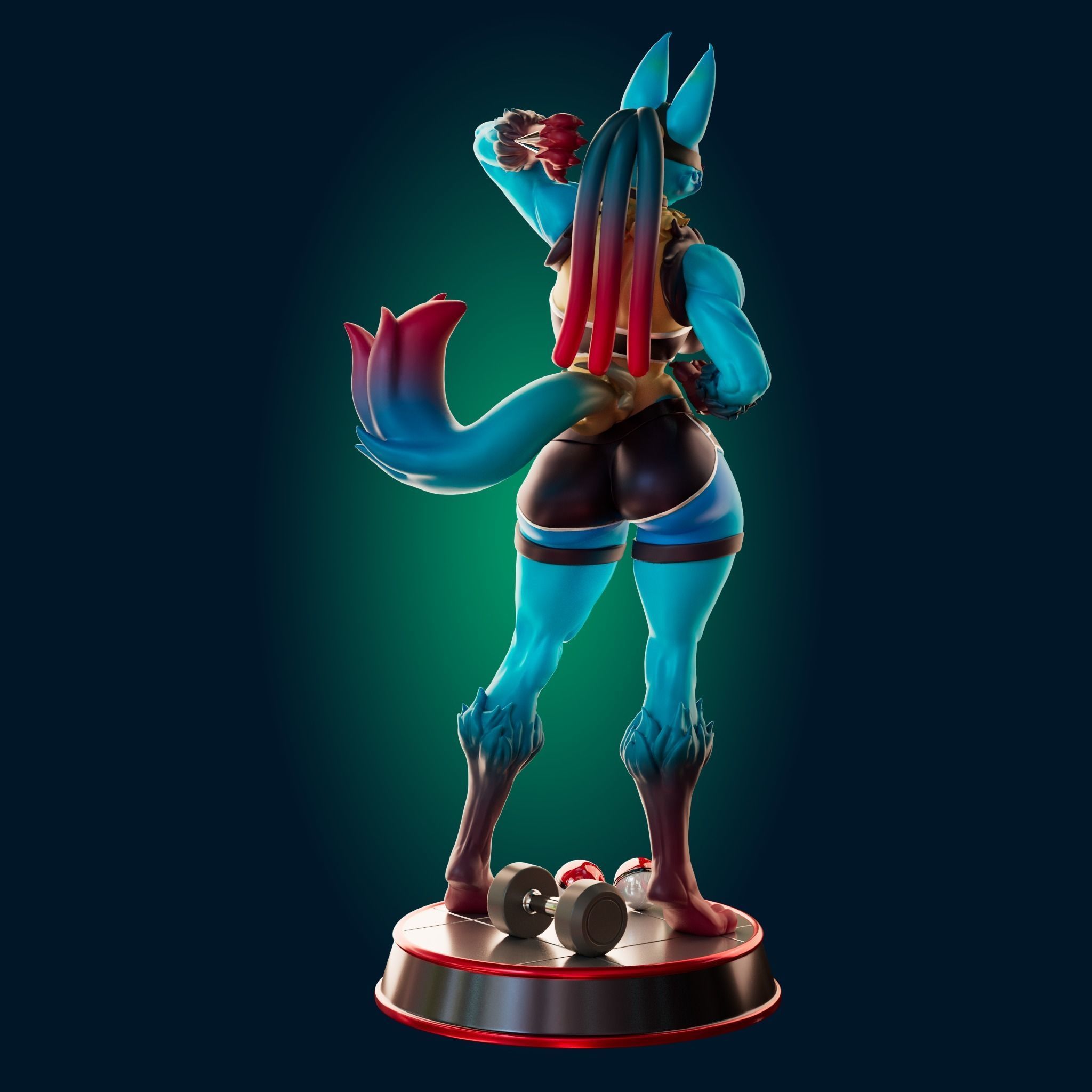 Lucario Thicc Muscle Mommy - 4 Furry variation  3D print model_5