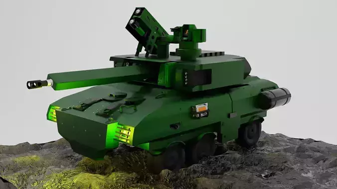 Anti-aircraft self-propelled tank 3D model