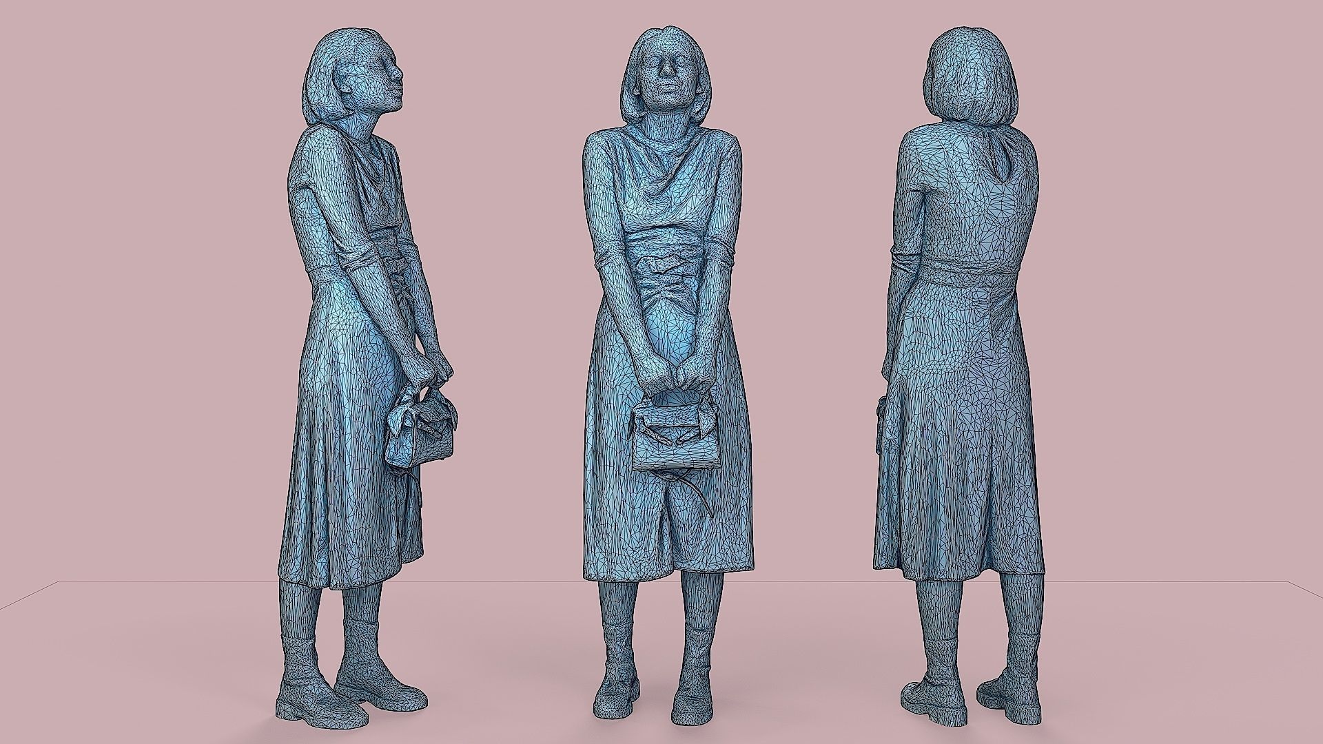 Golden Euphoria Chic Girl in Black 3D model_3