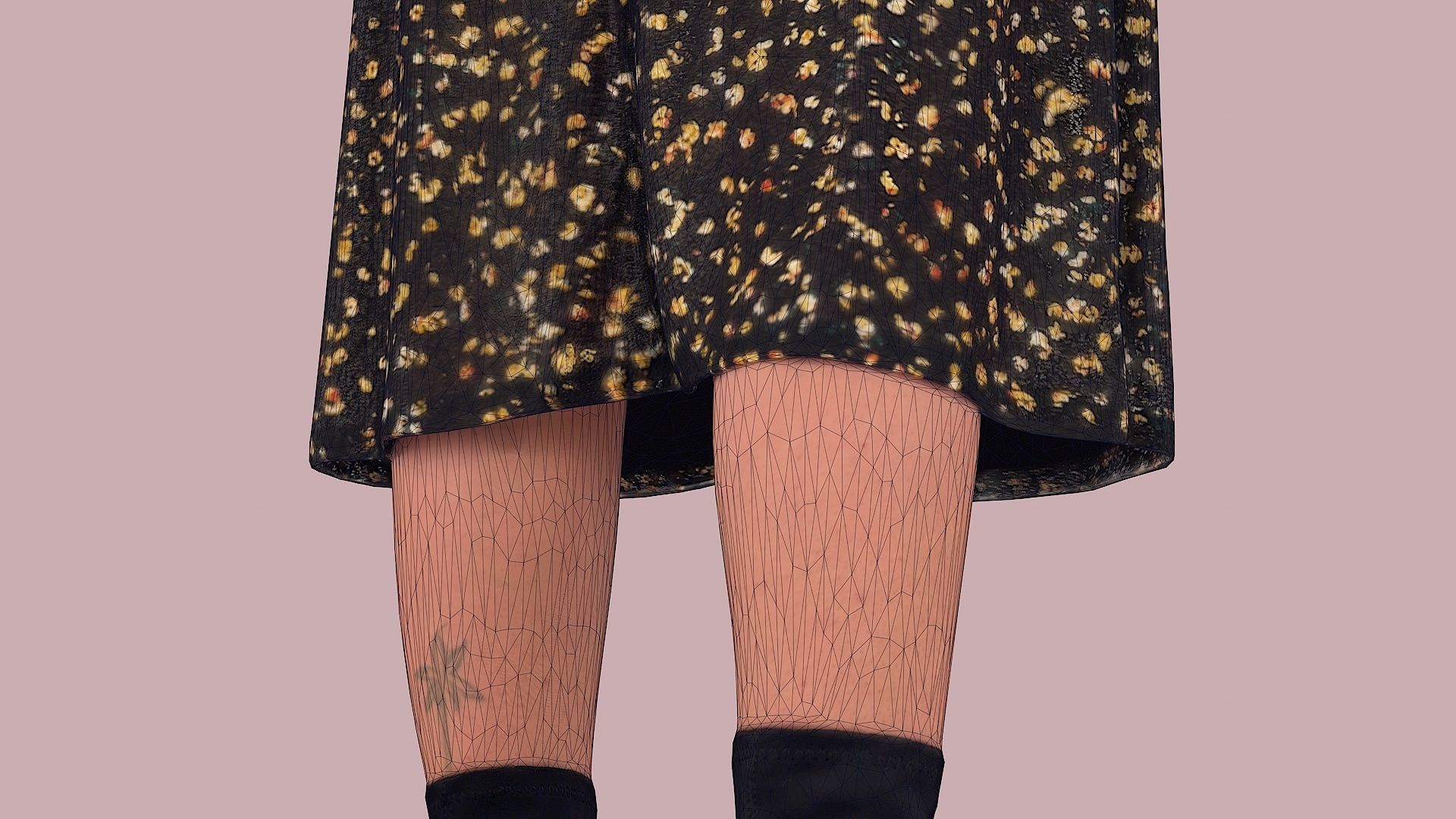 Golden Euphoria Chic Girl in Black 3D model_14