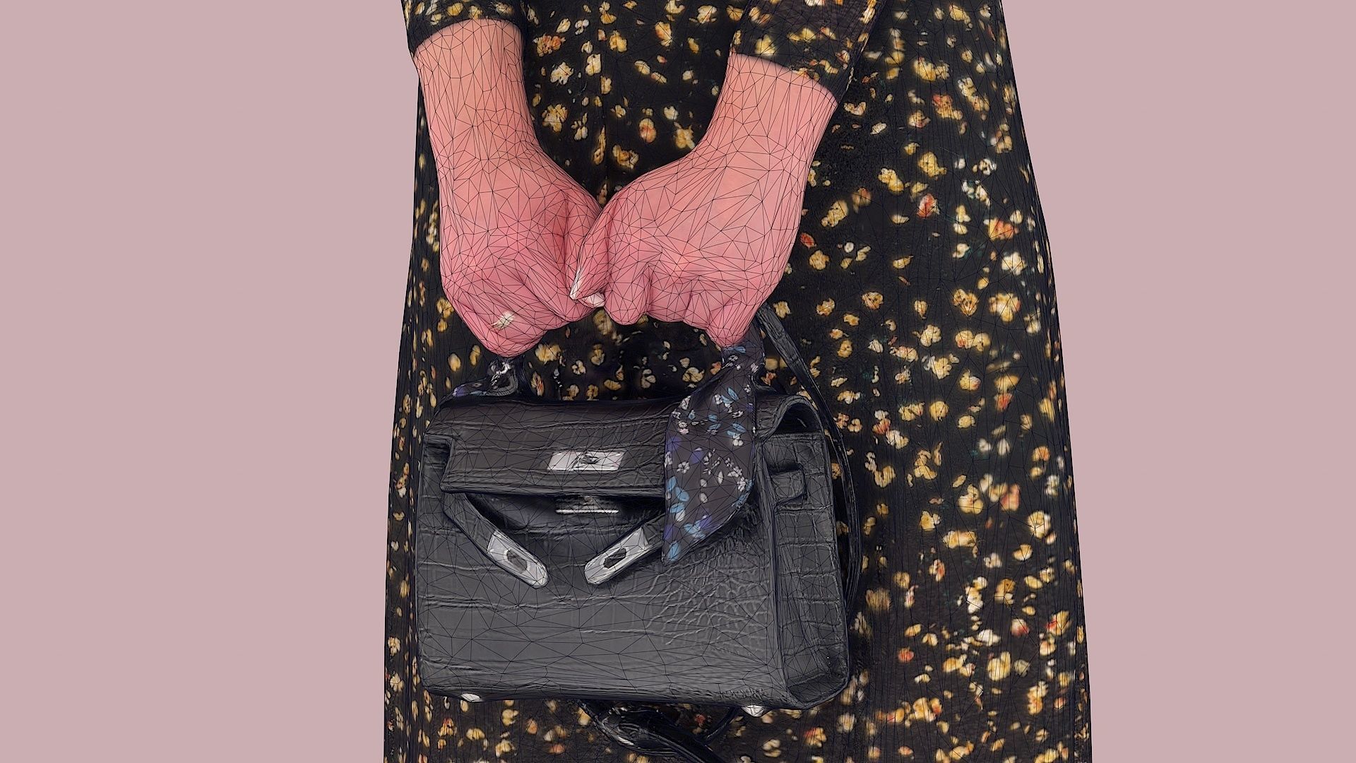 Golden Euphoria Chic Girl in Black 3D model_12