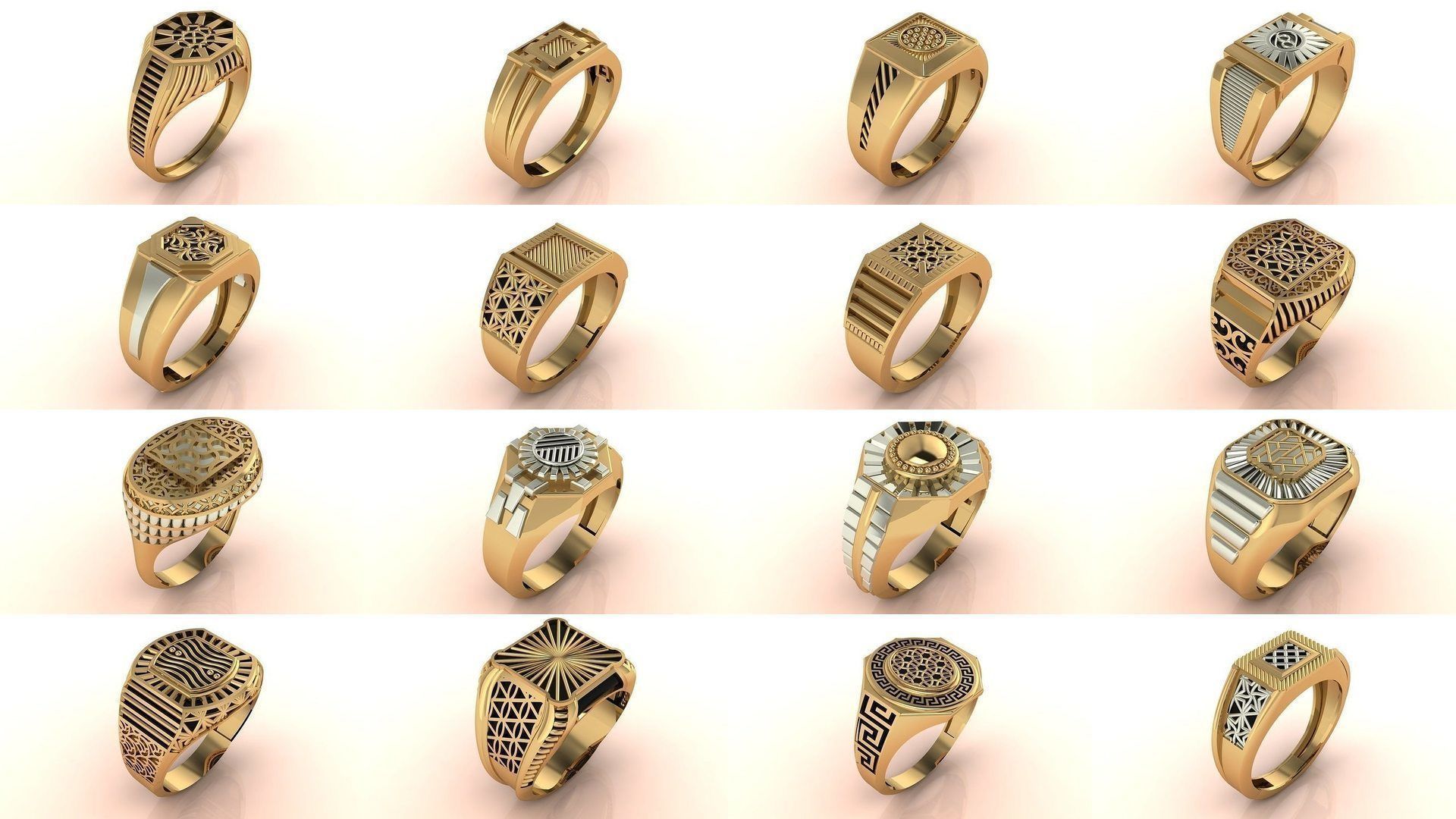 171 Mens Rings Gents Rings Mixed Model Group 3D Model Collection_17