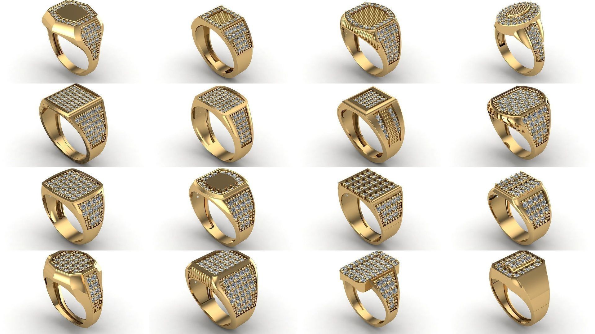 171 Mens Rings Gents Rings Mixed Model Group 3D Model Collection_11