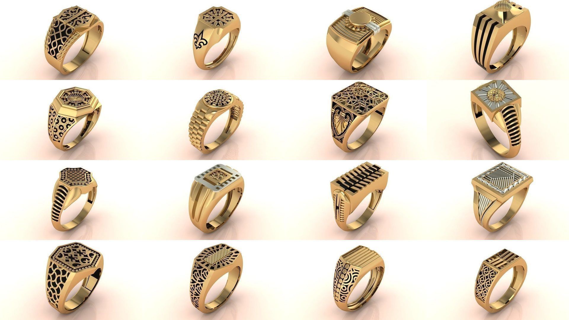171 Mens Rings Gents Rings Mixed Model Group 3D Model Collection_15
