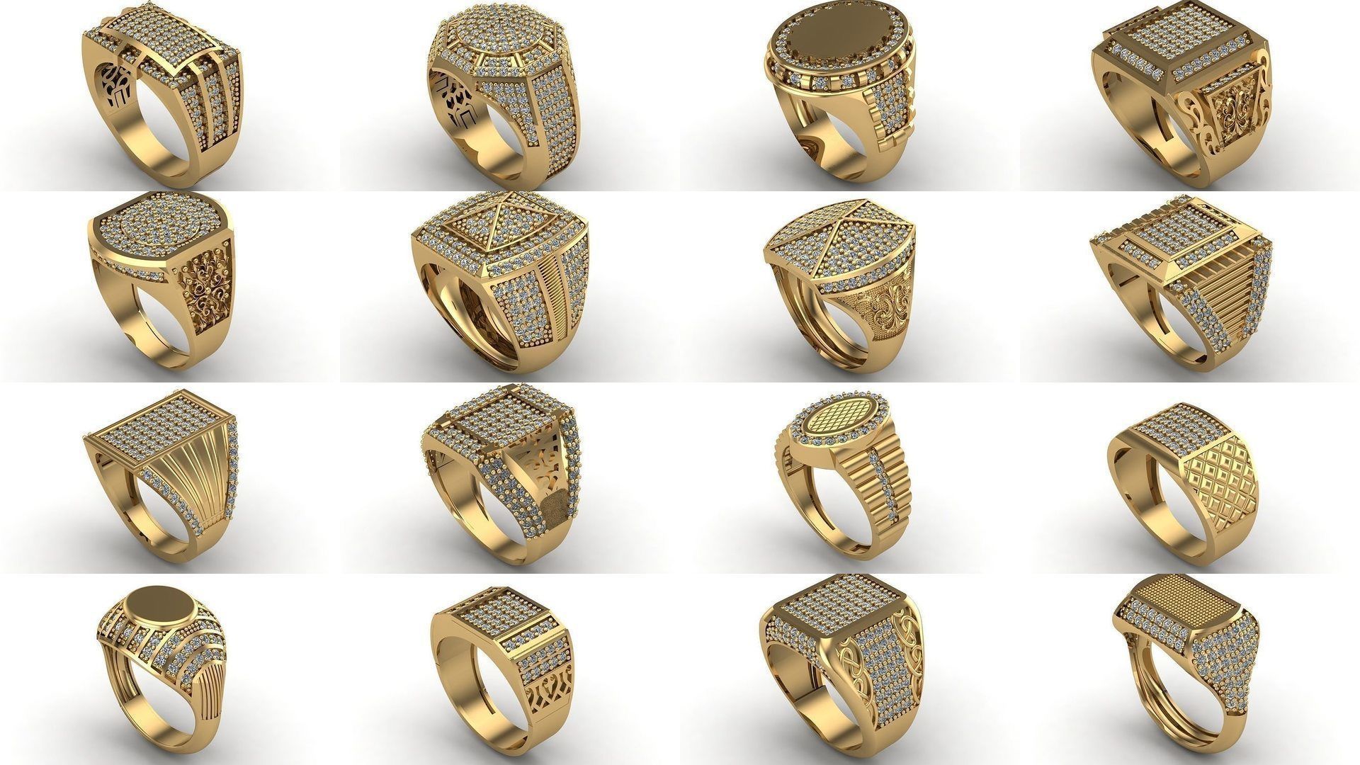 171 Mens Rings Gents Rings Mixed Model Group 3D Model Collection_9