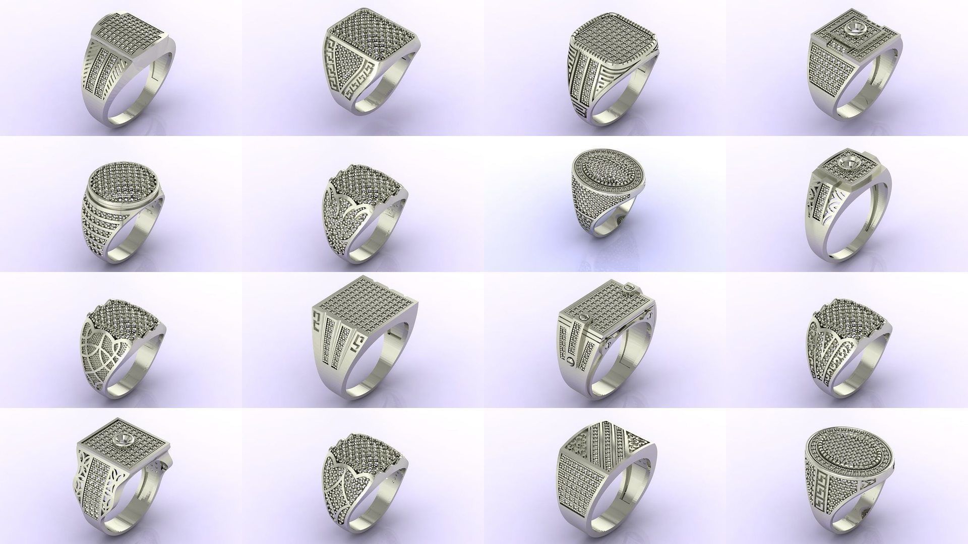 171 Mens Rings Gents Rings Mixed Model Group 3D Model Collection_3