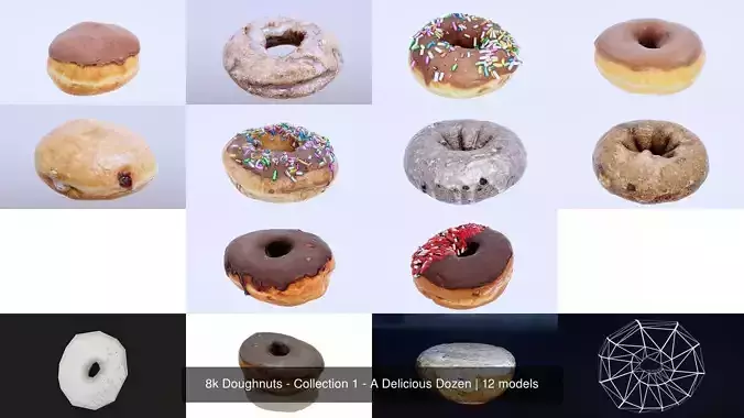 8k Doughnuts - Collection 1 - A Delicious Dozen