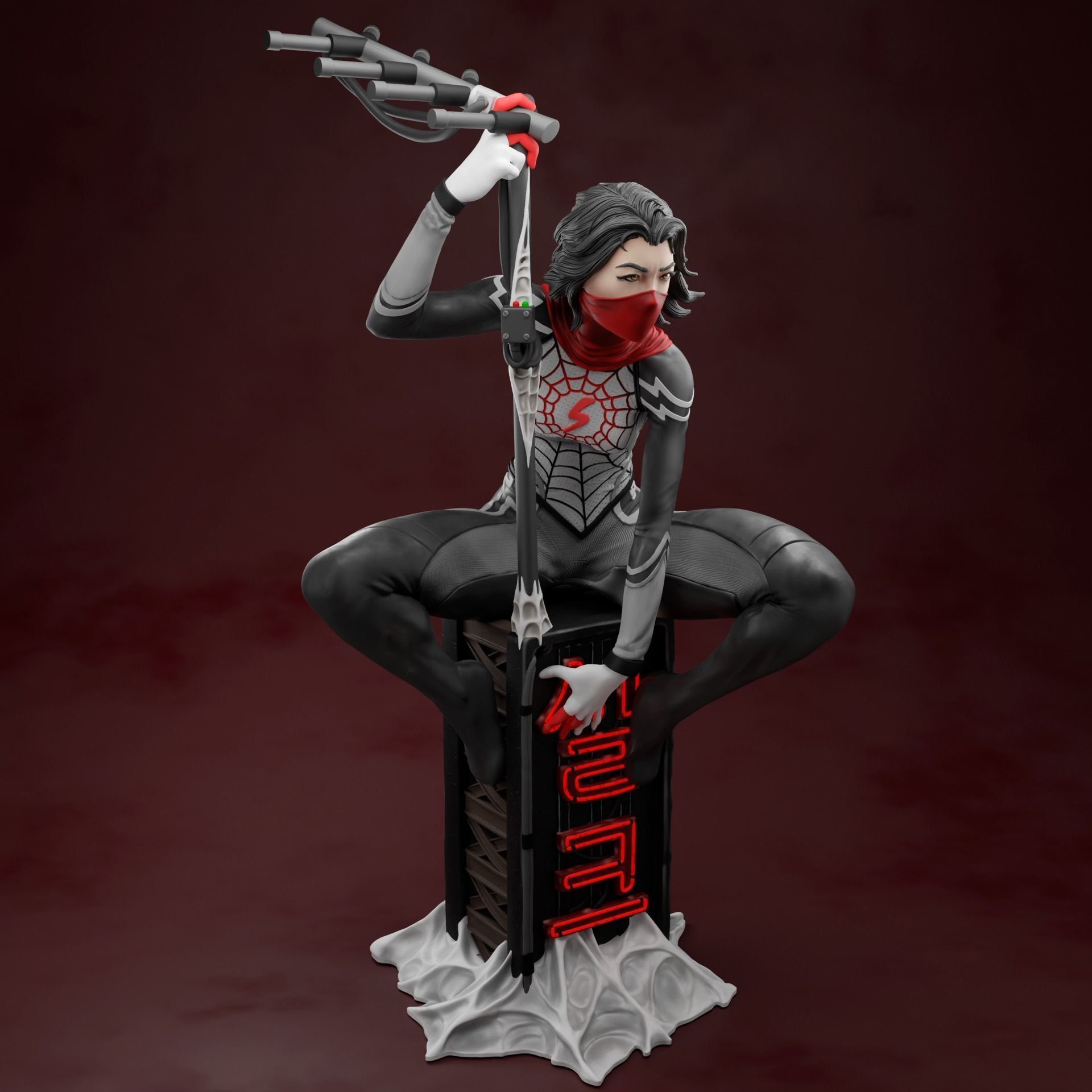 Silk statue statue 3D print model_4