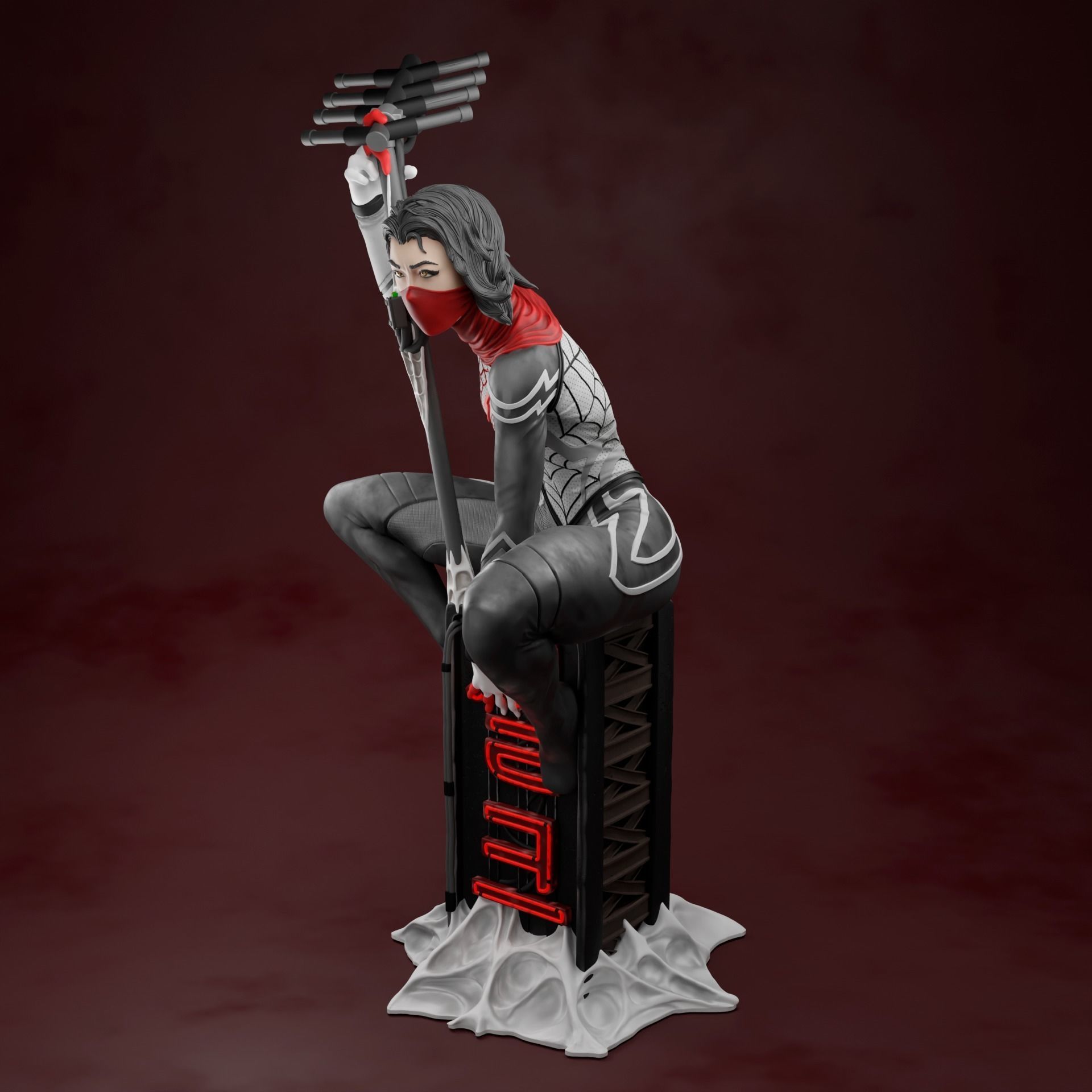 Silk statue statue 3D print model_3