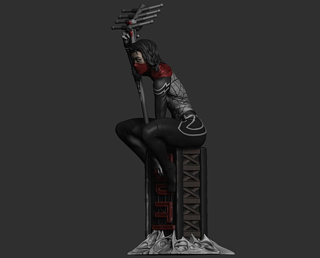 Silk statue statue 3D print model_11