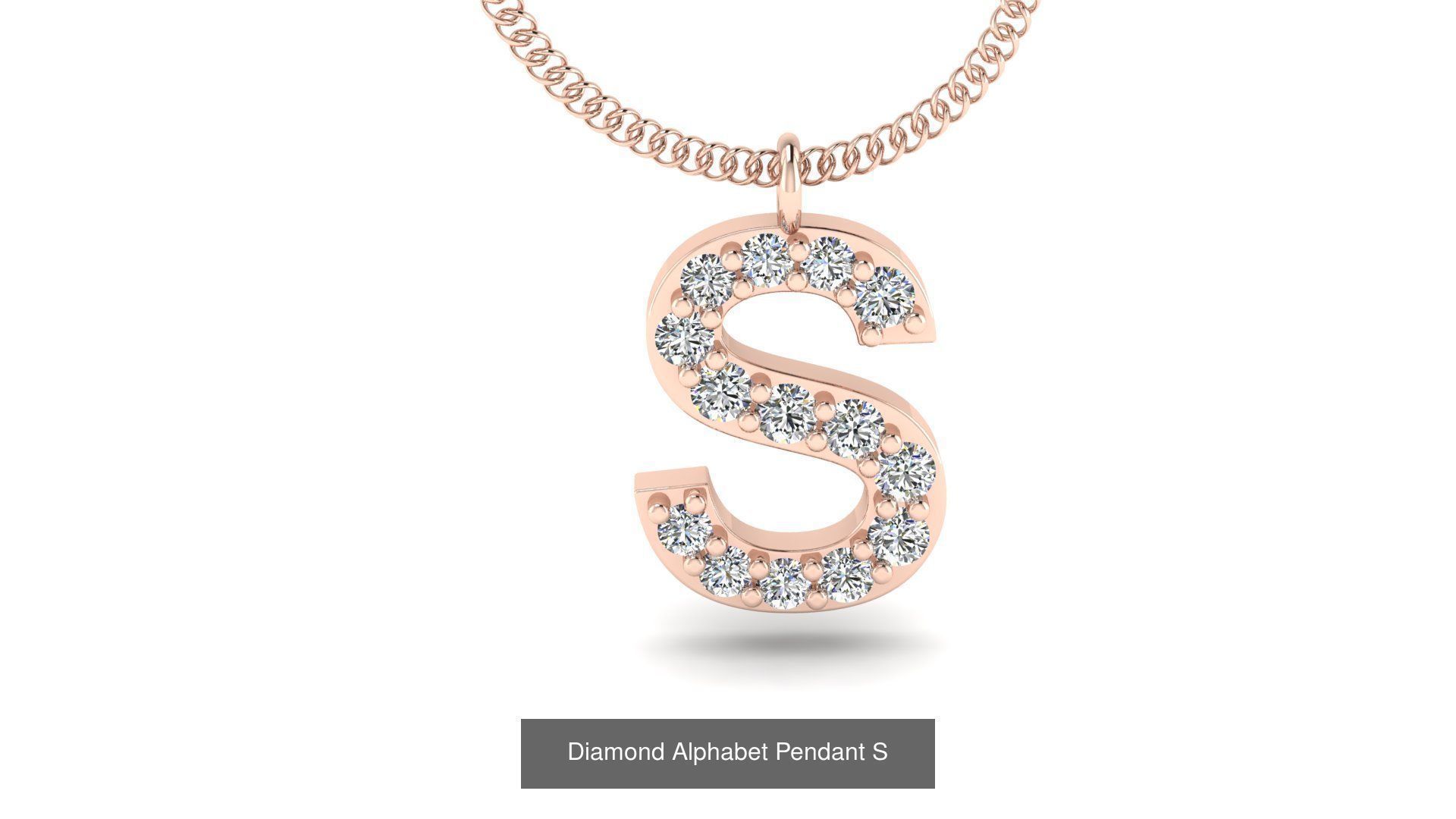 Diamond Alphabet Pendant 3D Model Collection_22
