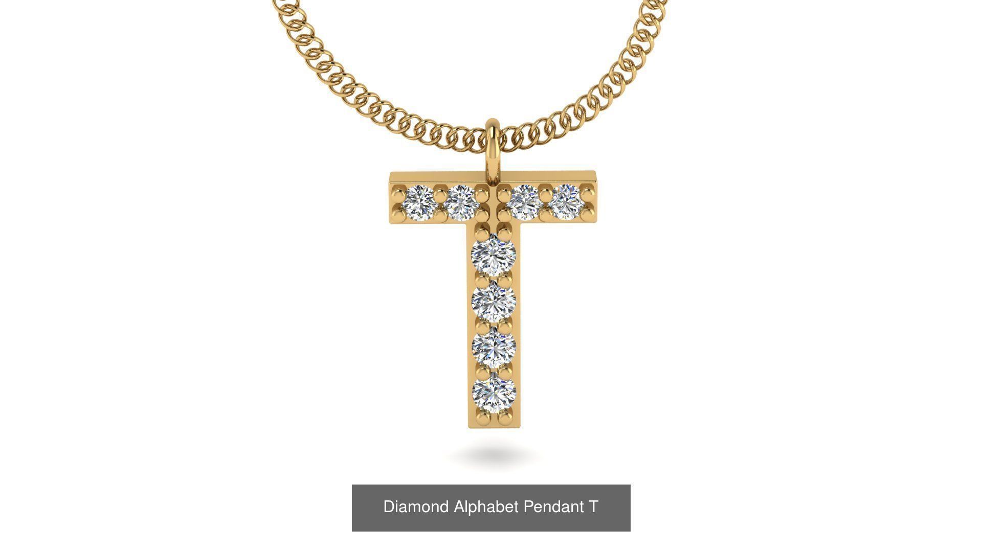 Diamond Alphabet Pendant 3D Model Collection_23