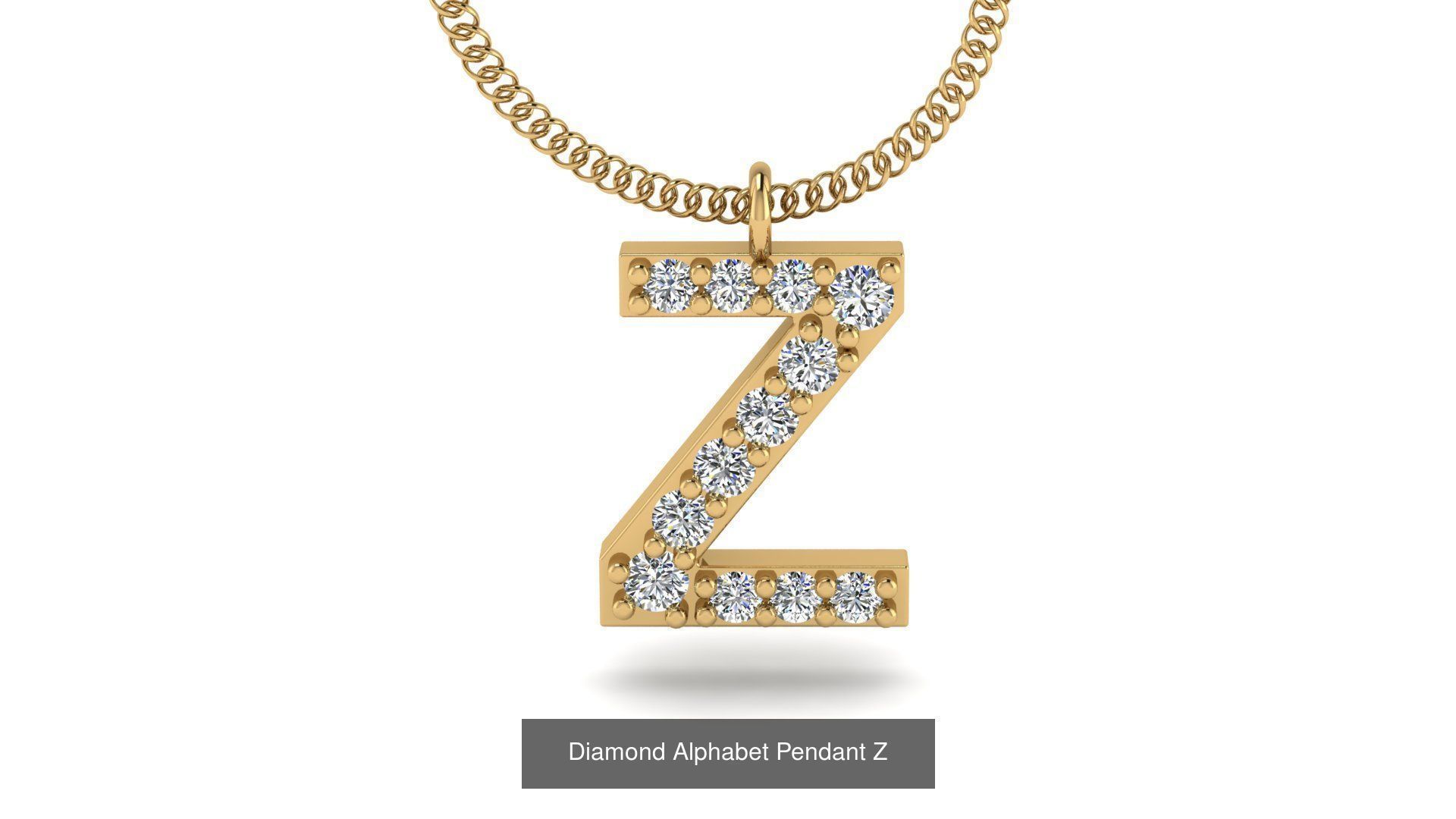 Diamond Alphabet Pendant 3D Model Collection_29