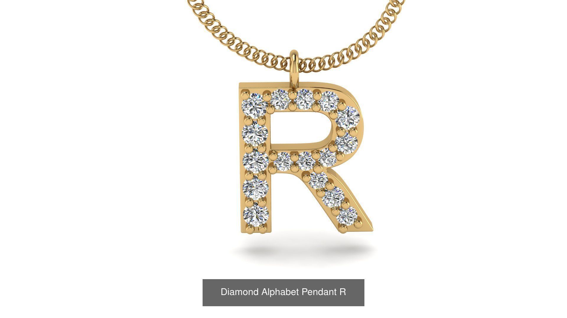Diamond Alphabet Pendant 3D Model Collection_21