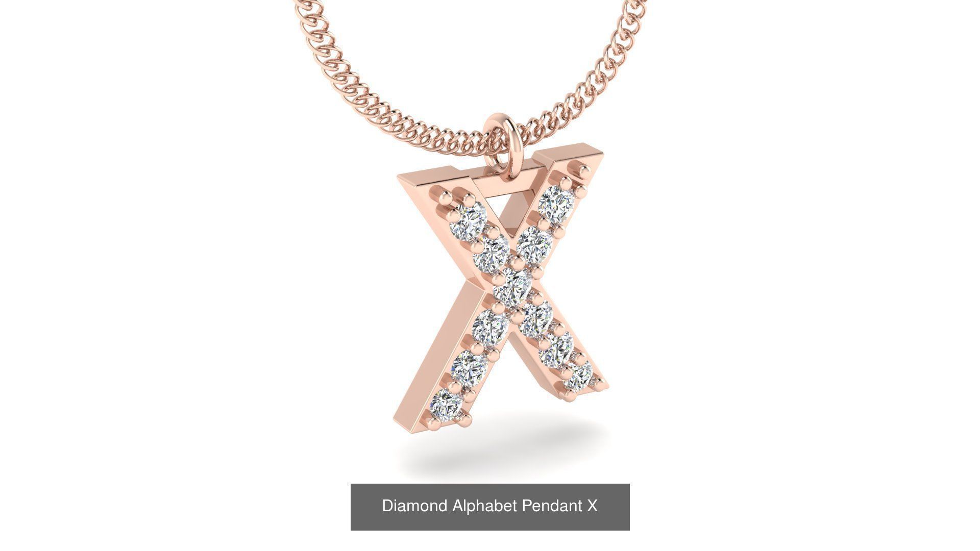 Diamond Alphabet Pendant 3D Model Collection_27