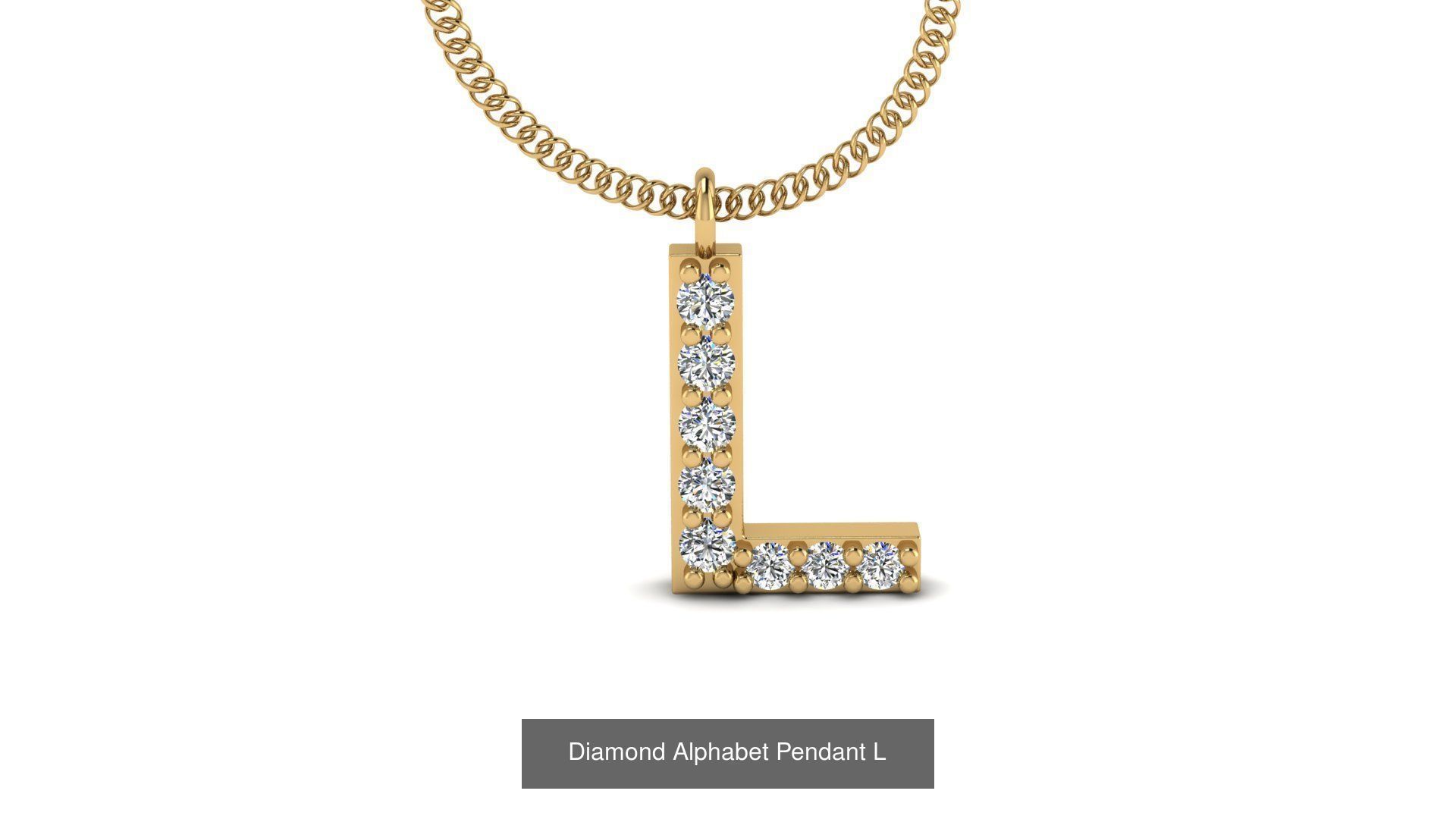 Diamond Alphabet Pendant 3D Model Collection_15
